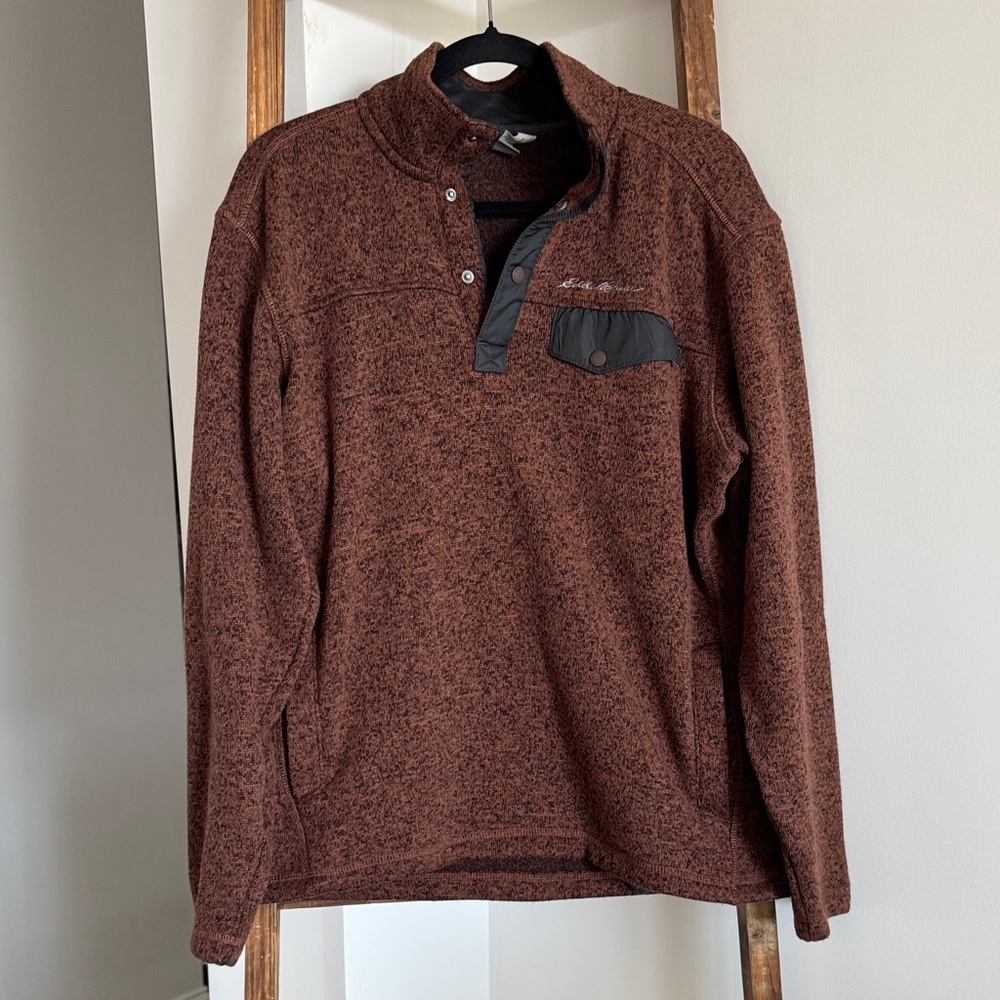 Eddie Bauer Brown Sweater with Black Accents